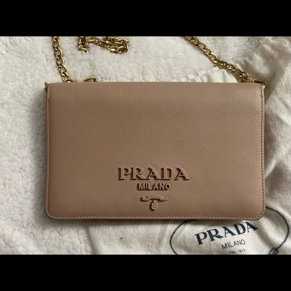Prada Small Monochrome Crossbody-cipria(tan)